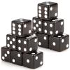 Adecortalk 12 Pcs 19 mm Casino Dice Acrylic Black Translucent D6 Dice 6 Sided with Square w/Rounded Edge for Casino Craps Table Game Night Board Games Teaching Math Supplies view 1