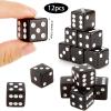 Adecortalk 12 Pcs 19 mm Casino Dice Acrylic Black Translucent D6 Dice 6 Sided with Square w/Rounded Edge for Casino Craps Table Game Night Board Games Teaching Math Supplies view 2