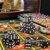 Adecortalk 12 Pcs 19 mm Casino Dice Acrylic Black Translucent D6 Dice 6 Sided with Square w/Rounded Edge for Casino Craps Table Game Night Board Games Teaching Math Supplies view 3