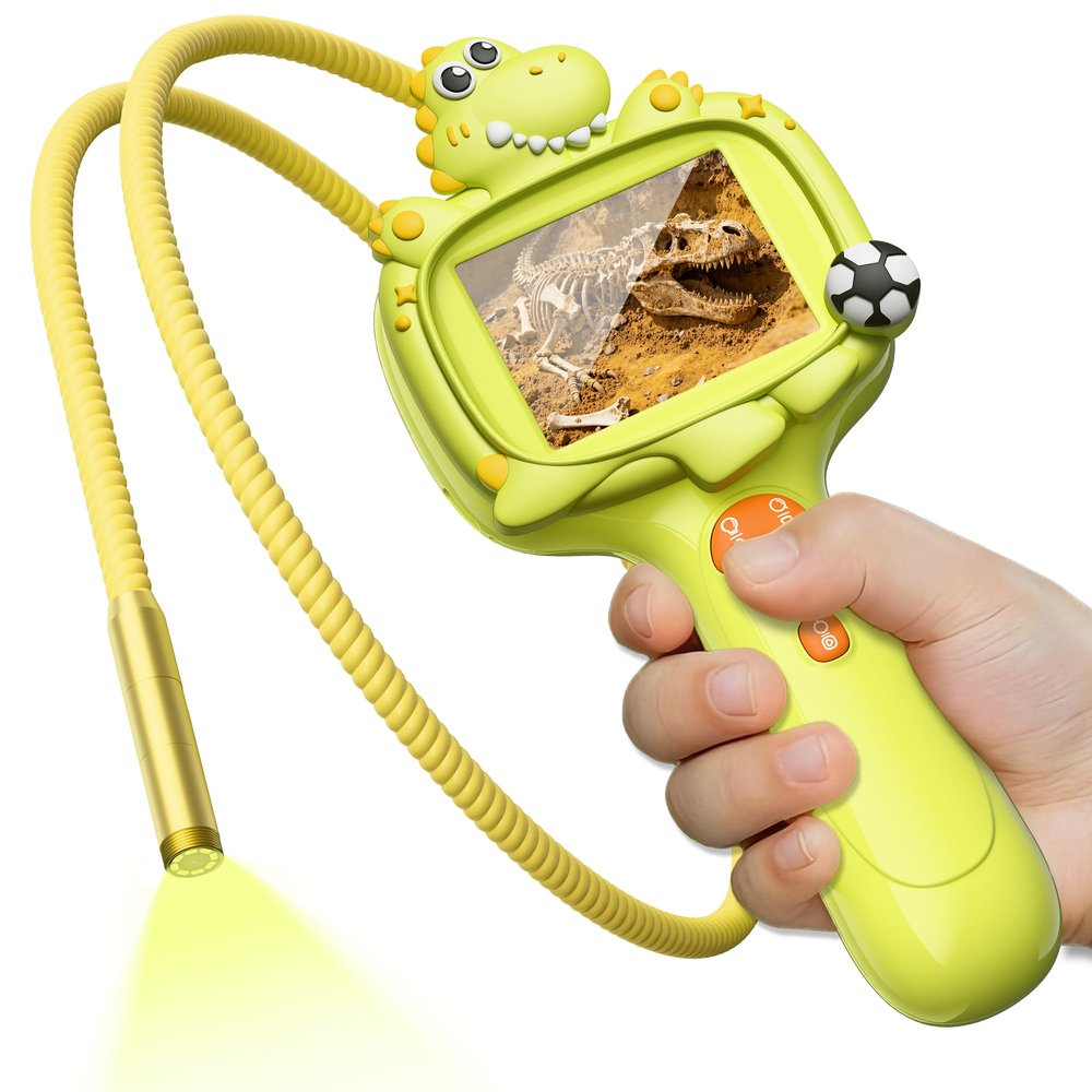 Dinosaur Borescope Snake Camera Toy: Kids Outdoor Toy Kits, Camping Exploration Portable Toy with Lights & 2.4" Screen, Educational STEM Birthday Gift for Boys & Girls 4 5 6 7 8 9 10-Year-Old