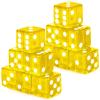 Adecortalk 12 Pcs 19 mm Casino Dice Acrylic Yellow Translucent D6 Dice 6 Sided with Square w/Rounded Edge for Casino Craps Table Game Night Board Games Teaching Math Supplies view 1