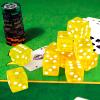 Adecortalk 12 Pcs 19 mm Casino Dice Acrylic Yellow Translucent D6 Dice 6 Sided with Square w/Rounded Edge for Casino Craps Table Game Night Board Games Teaching Math Supplies view 3