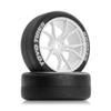 1/10 RC On-Road 64x26mm Tires & Wheels Set: Slick Rubber Tires + 12mm Hex Rims - Fits Traxxas Rally, Tamiya XV-01/XV-02, TT-01/TT-02, HPI RS4 - Drift/Race (4Pcs) (White) view 3