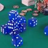 Adecortalk 12 Pcs 19 mm Casino Dice Acrylic Blue Translucent D6 Dice 6 Sided with Square w/Rounded Edge for Casino Craps Table Game Night Board Games Teaching Math Supplies view 3