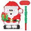 Birchio Christmas Santa Claus Pinatas Bundle with a Blindfold and Bat (Small Size 17x12.5x4 Inches), Holiday Theme Piata, Christmas Party Supplies, Xmas Piata, Party Decoration Games view 1