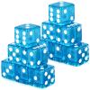 Adecortalk 12 Pcs 19 mm Casino Dice Acrylic Light Blue Translucent D6 Dice 6 Sided with Square w/Rounded Edge for Casino Craps Table Game Night Board Games Teaching Math Supplies view 1