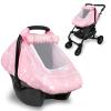 Baby Car Seat Cover for Girls, Infant CarSeat Covers with Mesh Man Fai Sky, Multi-Functional Newborn Canopy Breathable for Summer Winter, Windproof & Universal Fit, Flower view 1