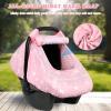Baby Car Seat Cover for Girls, Infant CarSeat Covers with Mesh Man Fai Sky, Multi-Functional Newborn Canopy Breathable for Summer Winter, Windproof & Universal Fit, Flower view 3