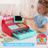 JOVA lalalark Cash Register Toy for Kids  Detachable Write & Erase Pad, Play Money, Credit Card, Grocery Store Playset, Preschool Activities, Educational Learning Toy, Toddler Birthday Gift view 3