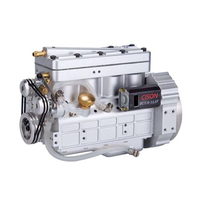 FL4-175 17.5cc Four-Cylinder Gasoline Engine Model for 1/8 1/10 RC Crawlers  Water-Cooled High Torque Side-Valve Design with Realistic Sound & Easy Ignition