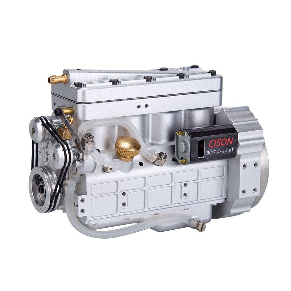 FL4-175 17.5cc Four-Cylinder Gasoline Engine Model for 1/8 1/10 RC Crawlers Water-Cooled High Torque Side-Valve Design with Realistic Sound & Easy Ignition