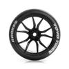 1/10 RC On-Road 64x26mm Tires & Wheels Set: Slick Rubber Tires + 12mm Hex Rims - Fits Traxxas Rally, Tamiya XV-01/XV-02, TT-01/TT-02, HPI RS4 - Drift/Race (4Pcs) (Black) view 4