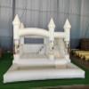 15x15FT White Inflatable Bounce House with Clear Ball Columns  100% PVC Commercial Grade Bounce House for Birthday, Wedding & Events, Durable White Castle - Style Jumper view 2