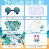 Simgoing 4 Pcs 17cm Dolls Hawaii Outfit Set Summer Floral Shirt Shorts White Vest and Mini Sunglasses Vacation Style Doll Clothes with Accessories Beach Apparel for 17cm Dolls(Gardenias Style) view 2