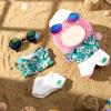 Simgoing 4 Pcs 17cm Dolls Hawaii Outfit Set Summer Floral Shirt Shorts White Vest and Mini Sunglasses Vacation Style Doll Clothes with Accessories Beach Apparel for 17cm Dolls(Gardenias Style) view 4