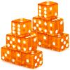 Adecortalk 12 Pcs 19 mm Casino Dice Acrylic Orange Translucent D6 Dice 6 Sided with Square w/Rounded Edge for Casino Craps Table Game Night Board Games Teaching Math Supplies view 1
