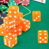 Adecortalk 12 Pcs 19 mm Casino Dice Acrylic Orange Translucent D6 Dice 6 Sided with Square w/Rounded Edge for Casino Craps Table Game Night Board Games Teaching Math Supplies view 3
