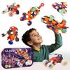 Clixo Mars Station Pack - 48 Magnetic Pieces in 14 Shapes. Flexible STEM Building Glow-in-The-Dark Set with All-Terrain Wheels & Galactic Adventure. Build Rovers, Spaceships & Labs. Ages 6+ view 1