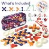 Clixo Mars Station Pack - 48 Magnetic Pieces in 14 Shapes. Flexible STEM Building Glow-in-The-Dark Set with All-Terrain Wheels & Galactic Adventure. Build Rovers, Spaceships & Labs. Ages 6+ view 2