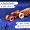 Clixo Mars Station Pack - 48 Magnetic Pieces in 14 Shapes. Flexible STEM Building Glow-in-The-Dark Set with All-Terrain Wheels & Galactic Adventure. Build Rovers, Spaceships & Labs. Ages 6+ view 3