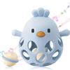 2-in-1 Baby Teething Rattle Toy, Sensory Grasping Teether for Infants 3-12 Months, 100% Food-Grade Silicone, Easy to Hold, Soothing & Developmental, BPA Free view 1