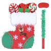 Birchio Christmas Socks Pinatas Bundle with a Blindfold and Bat (16.5x12.5x4 Inches), Holiday Theme Piata, Christmas Party Supplies, Xmas Piata, Party Decoration view 1