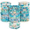 Landical 64 Pieces Summer Beach Bracelet Bulk Surfer Beaded Bracelets Stackable Clay shell Seashell Starfish Friendship Party Favor Pack Jewelry Outfits for Women Goody Bag Fillers view 1