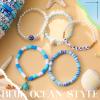 Landical 64 Pieces Summer Beach Bracelet Bulk Surfer Beaded Bracelets Stackable Clay shell Seashell Starfish Friendship Party Favor Pack Jewelry Outfits for Women Goody Bag Fillers view 4
