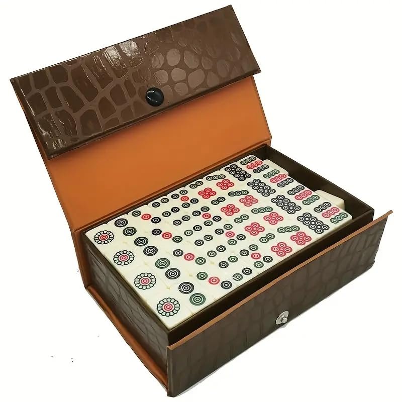 IWUTEFET Mini 144pcs Travel Mahjong Set - Portable Traditional Family Entertainment Game, for Mahjong Enthusiasts - Ideal Gift for Halloween, Christmas