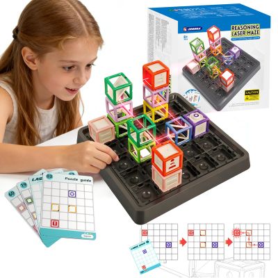 2026 New Laser Maze Reasoning Game, STEM Toys for Ages 8-13 with 60+ Challenges Puzzle Game, Ultimate STEM Logic Toys 37 Pcs Cubes, Learning Educational Toys Thinking Logic Games Ideal Children Gift
