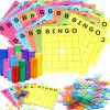 Crtiin 100 Pcs Jumbo Blank Bingo Cards and 1000 Pcs 3/4 Inch Bingo Counting Chip Multi-Color Cards Bulk in 10 Colors for Games, Parties, Contests, Wedding view 1