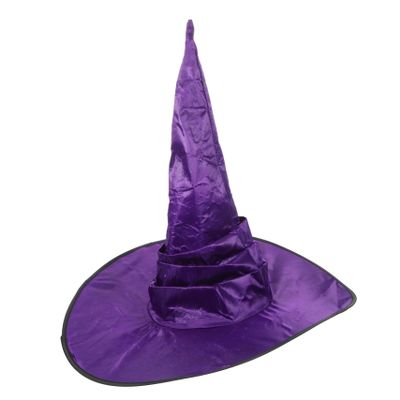 Alipis Elegant Purple Witch Hat Halloween Costume Accessory Lightweight Cloth Material Reusable for Women Cosplay Party and Role Playing with Festive Design
