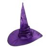 Alipis Elegant Purple Witch Hat Halloween Costume Accessory Lightweight Cloth Material Reusable for Women Cosplay Party and Role Playing with Festive Design view 1