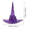 Alipis Elegant Purple Witch Hat Halloween Costume Accessory Lightweight Cloth Material Reusable for Women Cosplay Party and Role Playing with Festive Design view 2