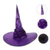 Alipis Elegant Purple Witch Hat Halloween Costume Accessory Lightweight Cloth Material Reusable for Women Cosplay Party and Role Playing with Festive Design view 4