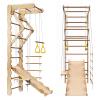 5-in-1 Indoor Playground Swedish Ladder Jungle Gym with Swing,Pull-Up Bar,Rope Ladder,Climbing Wall,Slide and Gymnastic Rings for Kids Ages 4-8 view 1