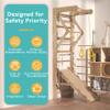 5-in-1 Indoor Playground Swedish Ladder Jungle Gym with Swing,Pull-Up Bar,Rope Ladder,Climbing Wall,Slide and Gymnastic Rings for Kids Ages 4-8 view 3
