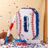 HyDren Baseball Piata Baseball Party Decorations Number Piata with Bat, Blindfold and Confetti, 16 Inch Sports Themed Birthday Party Supplies for Celebration Events(Number 0) view 3