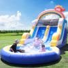 24ft Commercial Water Slide for Adults Kids(Double Slides&Giant Pool), 100% PVC Inflatable Adult Water Slides with Blower, Giant Inflatable Water Park for Big Kids Backyard Outdoor, 24x11x12ft view 1