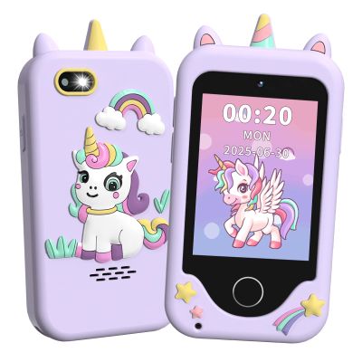 Kids Smart Phone Toys for Girls - Toddler Christmas Birthday Gift for Age 3-10, Learning Toys with 2.8" Touchscreen, Dual Cameras, Music,Video Player, Game, 8G SD Card