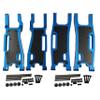 Aluminum Alloy Suspension Arms Upgrade Set for 1/8 Sledge 4WD #95076-4, 4Pcs Front & Rear Swing Arms with Carbon Fiber Dust-Proof Plates, Replacement #9533, #9534, #9530, #9531, #9633 (Blue) view 1
