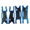 Aluminum Alloy Suspension Arms Upgrade Set for 1/8 Sledge 4WD #95076-4, 4Pcs Front & Rear Swing Arms with Carbon Fiber Dust-Proof Plates, Replacement #9533, #9534, #9530, #9531, #9633 (Blue) view 2