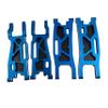 Aluminum Alloy Suspension Arms Upgrade Set for 1/8 Sledge 4WD #95076-4, 4Pcs Front & Rear Swing Arms with Carbon Fiber Dust-Proof Plates, Replacement #9533, #9534, #9530, #9531, #9633 (Blue) view 3