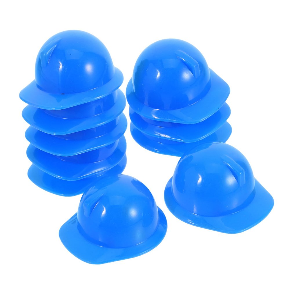 Alipis 10Pcs Mini Plastic Safety Helmets Lightweight Mini Construction Caps for Dolls Chicken Party Decorations and Craft Accessories