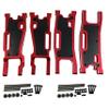 Aluminum Alloy Suspension Arms Upgrade Set for 1/8 Sledge 4WD #95076-4, 4Pcs Front & Rear Swing Arms with Carbon Fiber Dust-Proof Plates, Replacement #9533, #9534, #9530, #9531, #9633 (Red) view 1