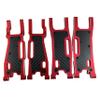 Aluminum Alloy Suspension Arms Upgrade Set for 1/8 Sledge 4WD #95076-4, 4Pcs Front & Rear Swing Arms with Carbon Fiber Dust-Proof Plates, Replacement #9533, #9534, #9530, #9531, #9633 (Red) view 2