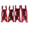 Aluminum Alloy Suspension Arms Upgrade Set for 1/8 Sledge 4WD #95076-4, 4Pcs Front & Rear Swing Arms with Carbon Fiber Dust-Proof Plates, Replacement #9533, #9534, #9530, #9531, #9633 (Red) view 3