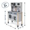 Jeridoo Wooden Kitchen Little Chef's Kitchenette Set with Light-up Oven, Microwave, ice Maker, Pretend Playset for Toddlers 3-6 Years view 2