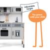 Jeridoo Wooden Kitchen Little Chef's Kitchenette Set with Light-up Oven, Microwave, ice Maker, Pretend Playset for Toddlers 3-6 Years view 3
