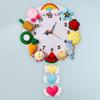 Handmade Cartoon Wall Clock Material Package, 12.6" Woven Hanging Clock For Kids, Wall Classroom School Decoration (B) view 4